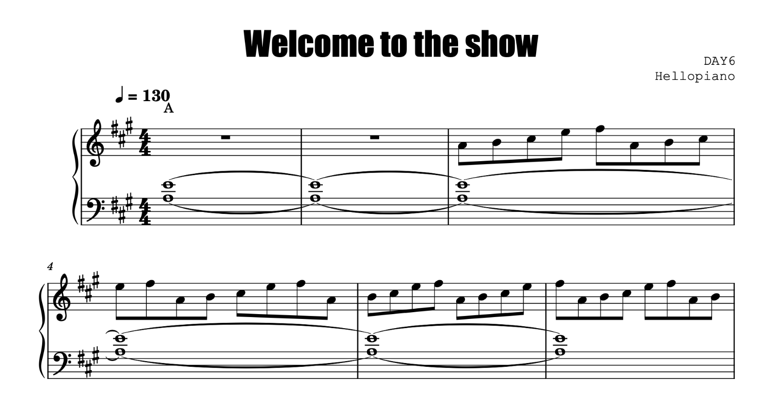 커뮤니티 데이식스 Day6 Welcome To The Show 밴드악보