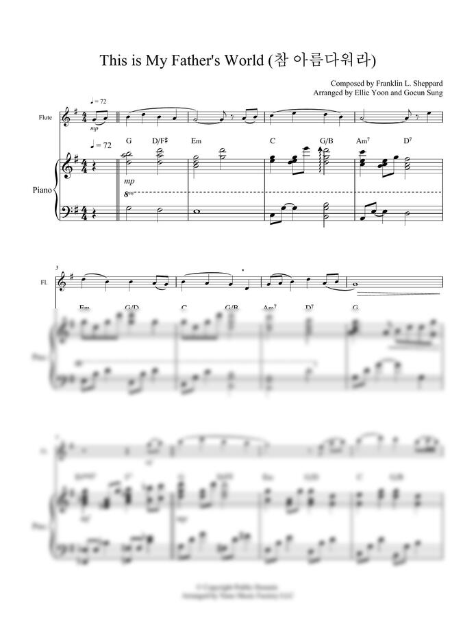 Franklin L. Sheppard - 참 아름다워라 This Is My Father's World (FL PF) by Ellie Yoon0