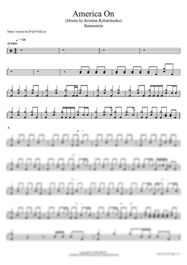 Rammstein - America On (Drums by Kristina Rybalchenko) by COPYDRUM0