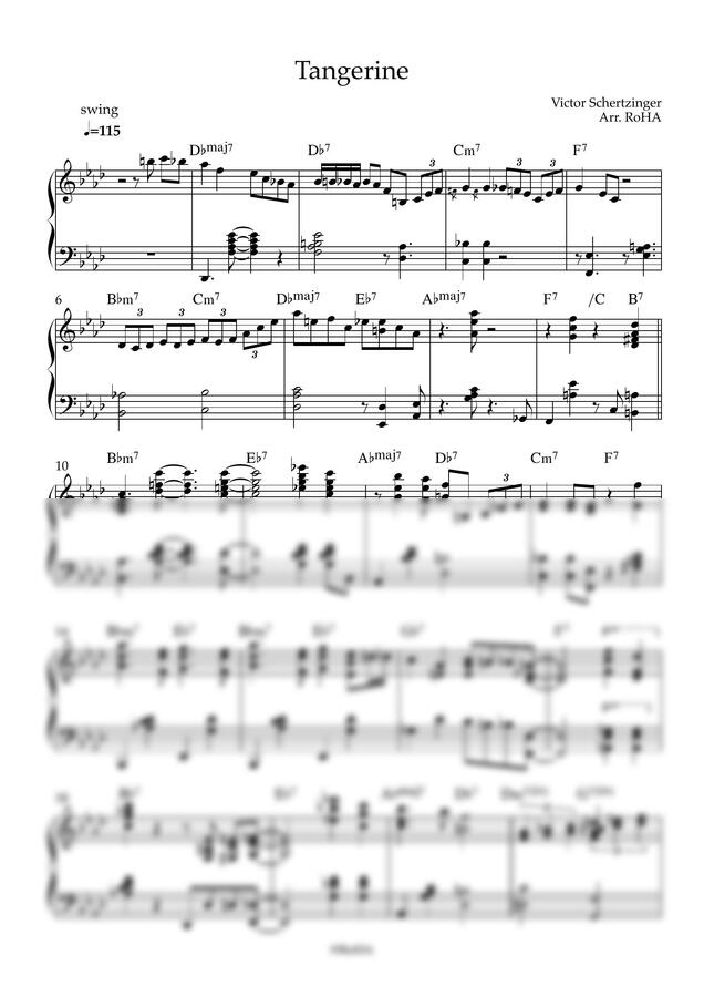 악보 > Victor Schertzinger Tangerine (스탠다드재즈) by RoHA