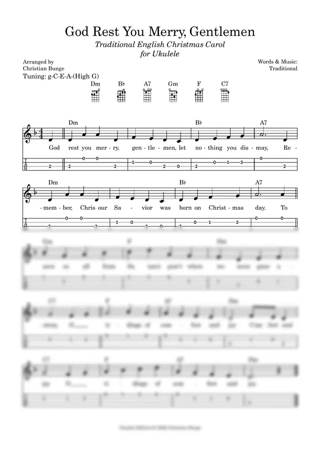Traditional - God Rest You (전통 크리스마스 캐럴 – 우쿨렐레용)