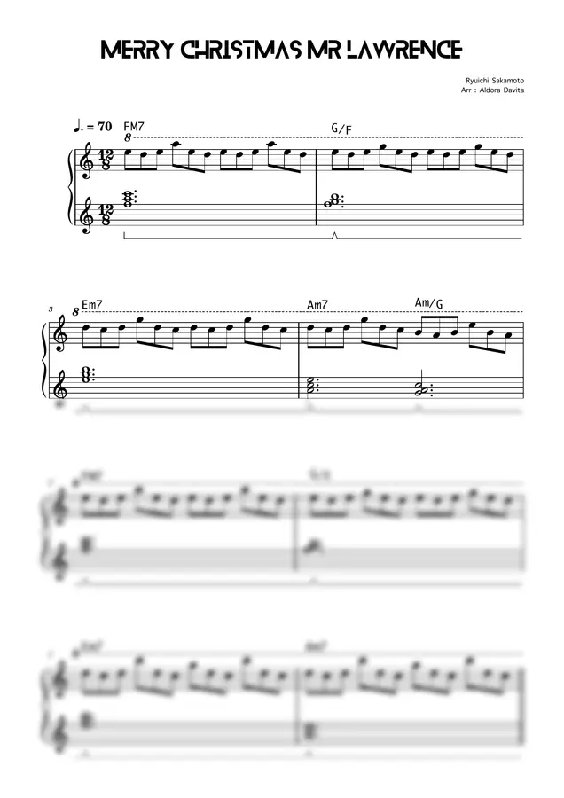Ryuichi Sakamoto - Merry Christmas, Mr Lawrence (on C Major)