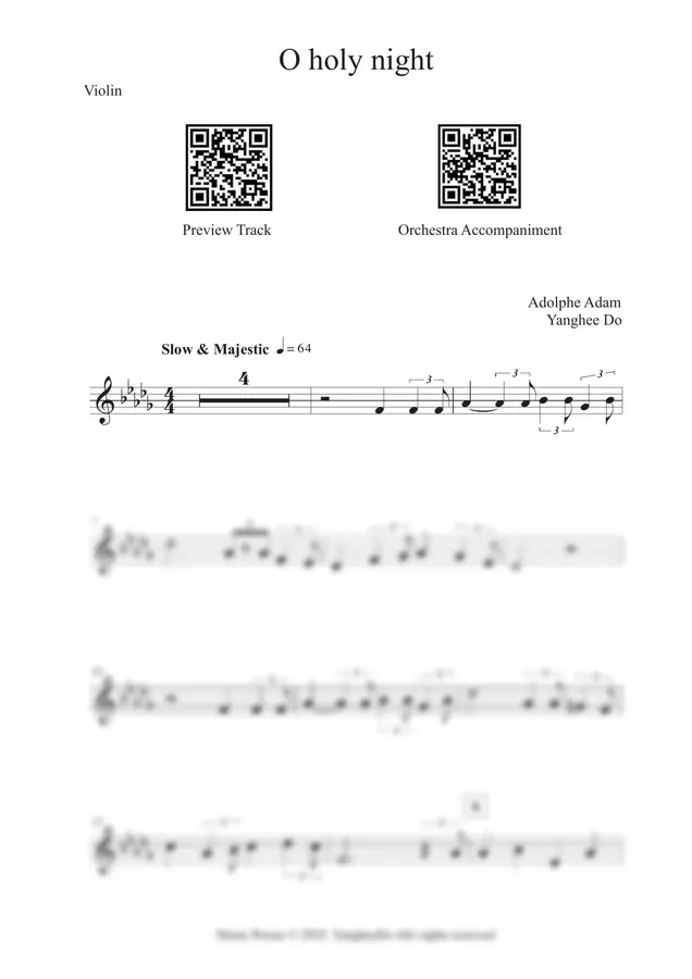 Adolphe Adam - O Holy Night (Vn & Orch. Acc) (Violin & Orchestra (Db Key))