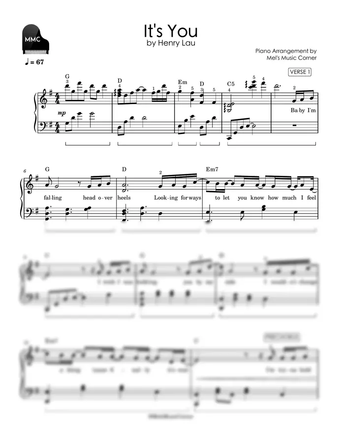 Henry Lau - It's You (piano sheet music)