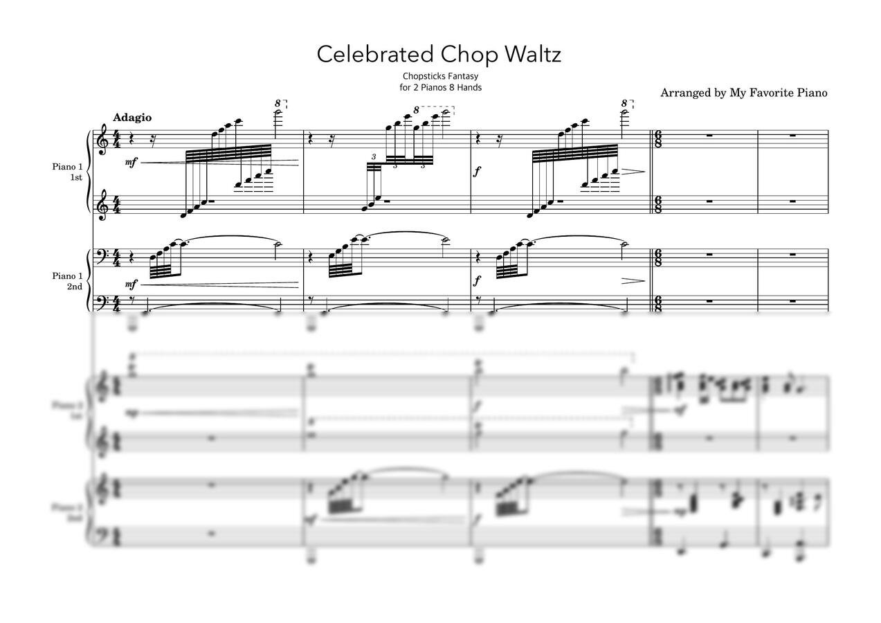 E. Allen (앨런) - 젓가락 행진곡 (Celebrated Chop Waltz) (2 Pianos 8 Hands) (어려운 악보) by My Favorite Piano0