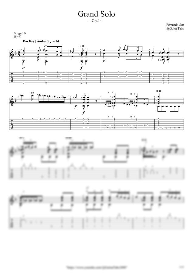 F. Sor - Grand Solo(Op.14) by GuitarTabs0