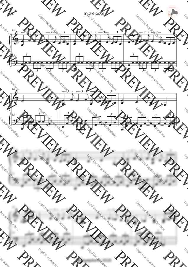 체인소맨 극장판 레제편 OST - in the pool (쉬운 악보) (원키+쉬운키) by 예예피아노1