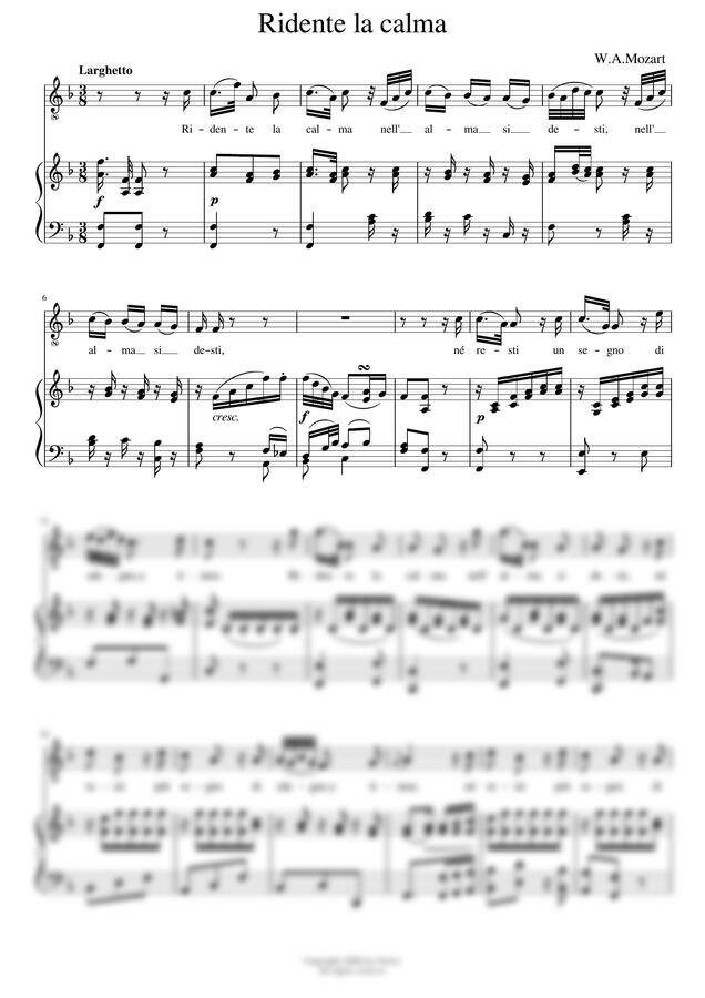 W.A.Mozart - Ridente la calma (Fmaj) by noten(노튼)0