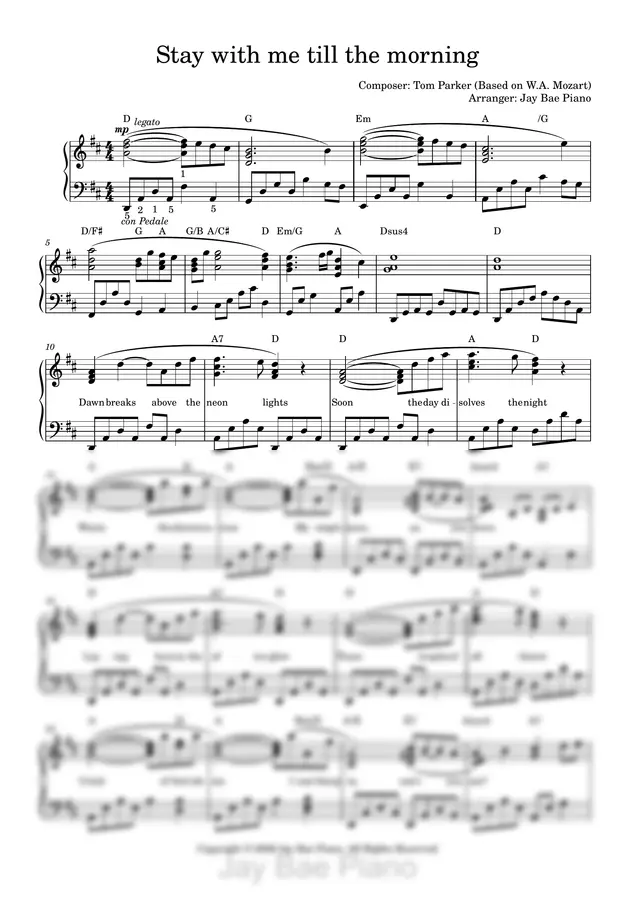 Tom Parker (Based on W.A. Mozart) - Stay with me till the morning
