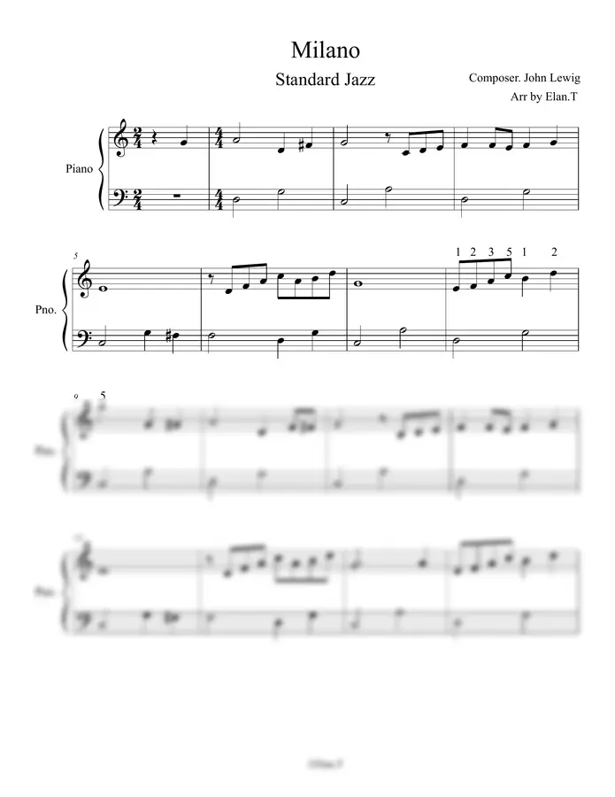 John Lewis - Milano (숨은 재즈 명곡)