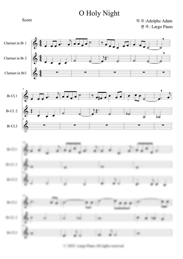 Adolphe Adam - O Holy Night-클라리넷 3중주 by Largo Piano0