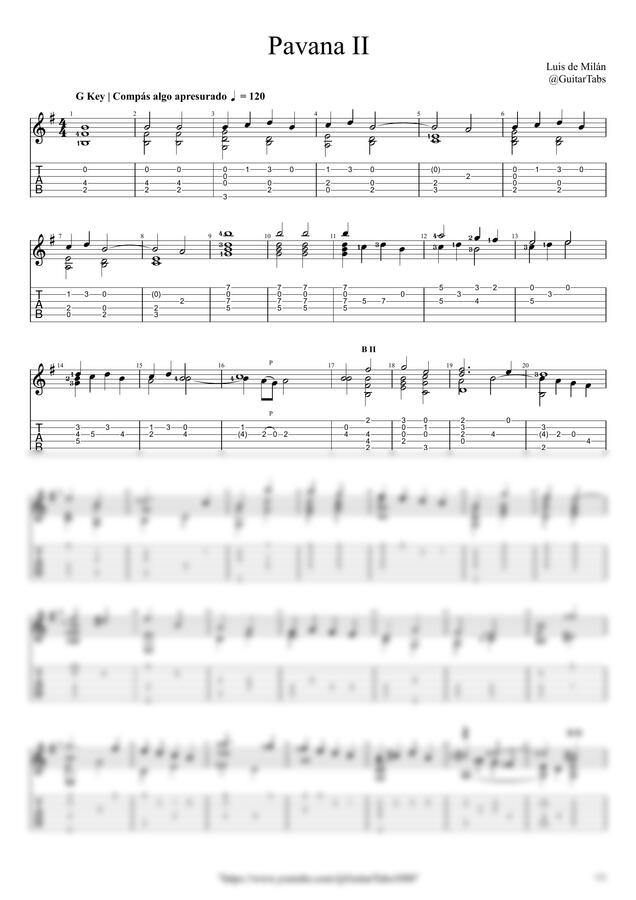 Luis de Milan - Pavana II by GuitarTabs0