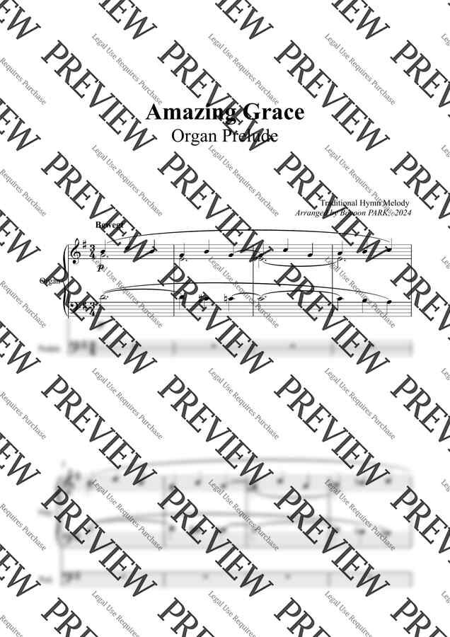 Traditional Hymn Melody - Amazing Grace / 나같은 죄인 살리신 (오르간 전주곡) by Boyoon Park1