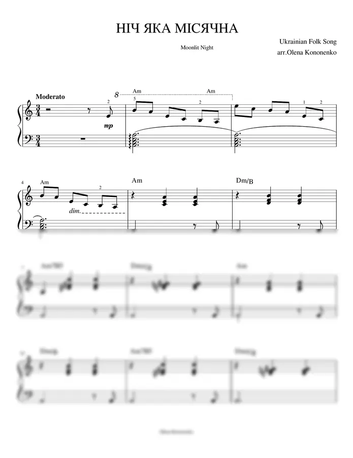 Ukrainian Folk Song - НІЧ ЯКА МІСЯЧНА