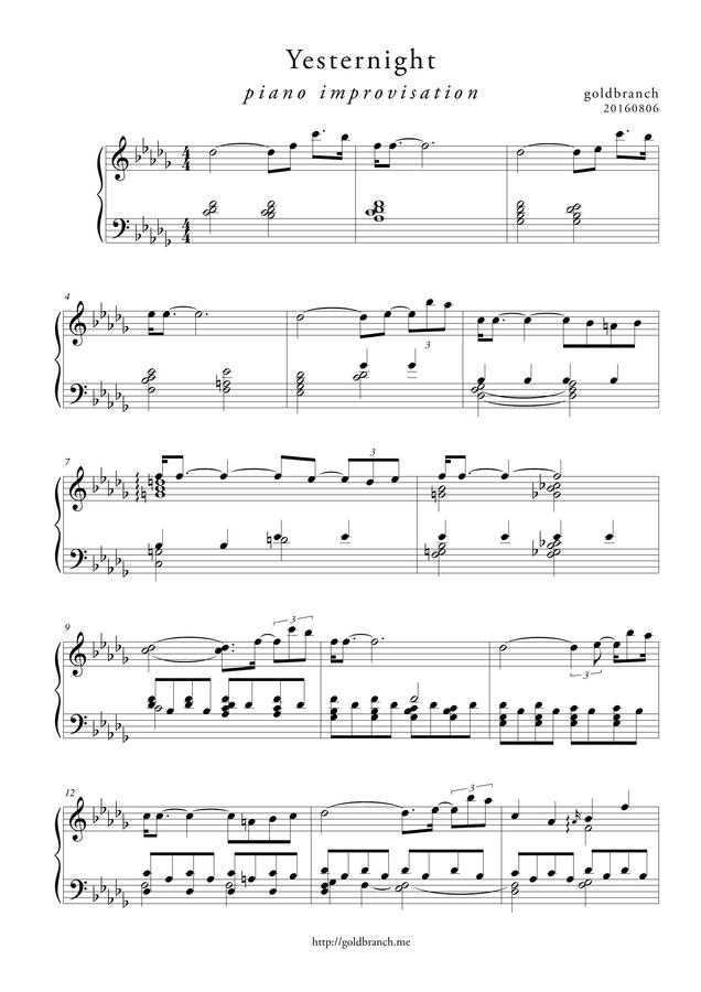 goldbranch - Yesternight (Piano Improvisation)