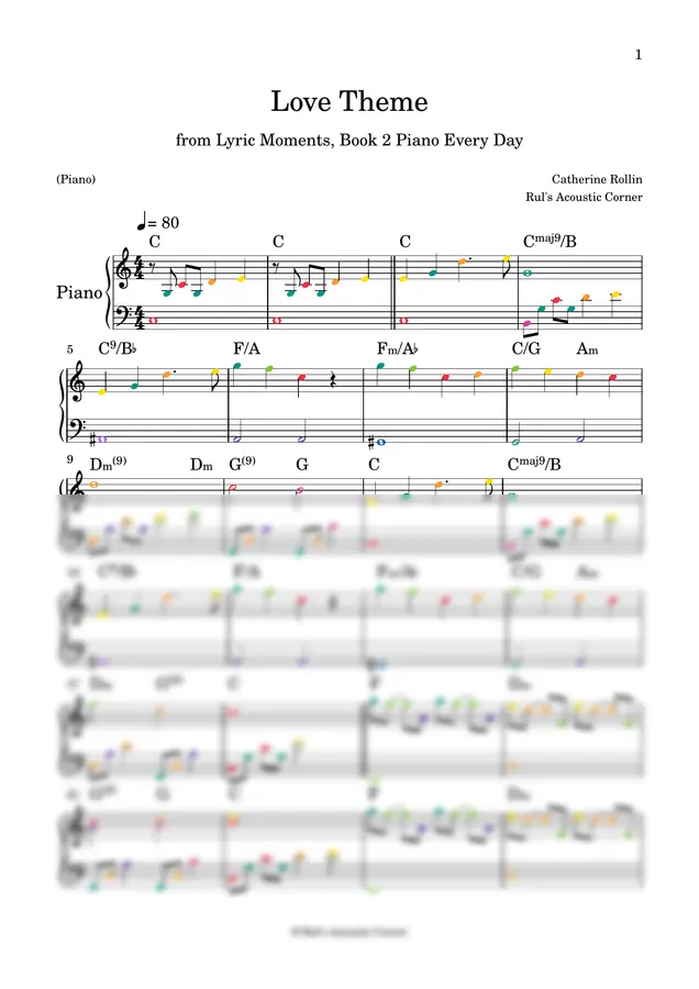 Catherine Rollin - Love Theme (Piano Solo)