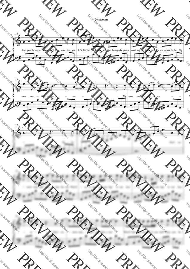 Sia - Snowman (다장조 쉬운 악보) by 펭귄피아노1
