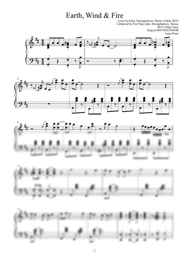 보이넥스트도어 - Earth, WInd & Fire by Lunar Piano 루나피아노0