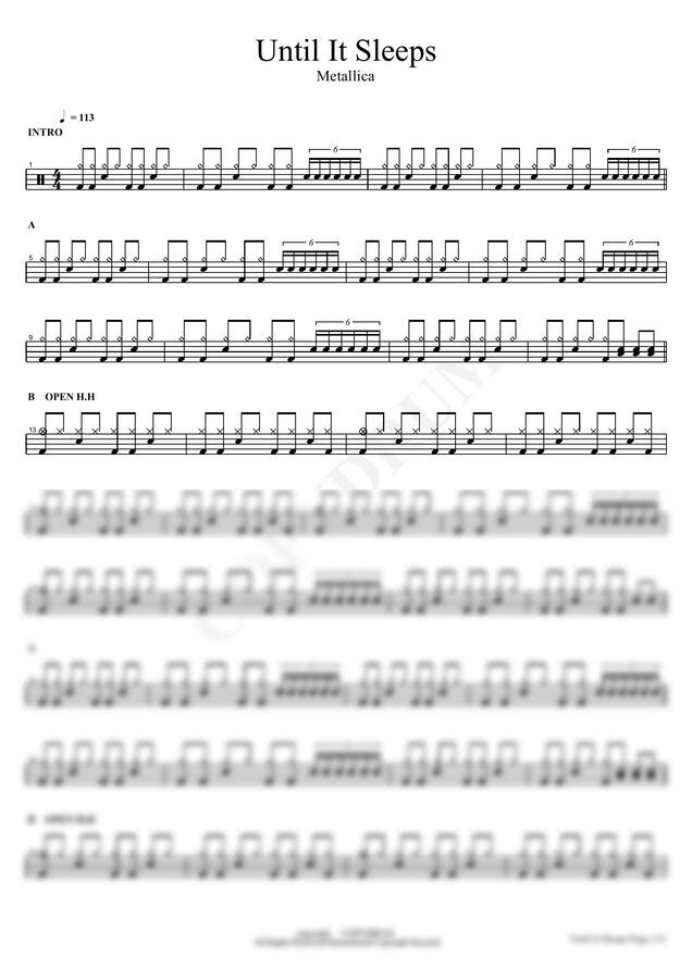Metallica - Until It Sleeps by COPYDRUM0