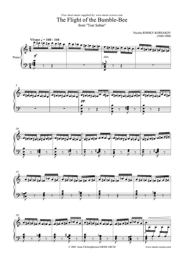 악보 > Rimsky Korsakov (림스키 코르사코프) 왕벌의 비행