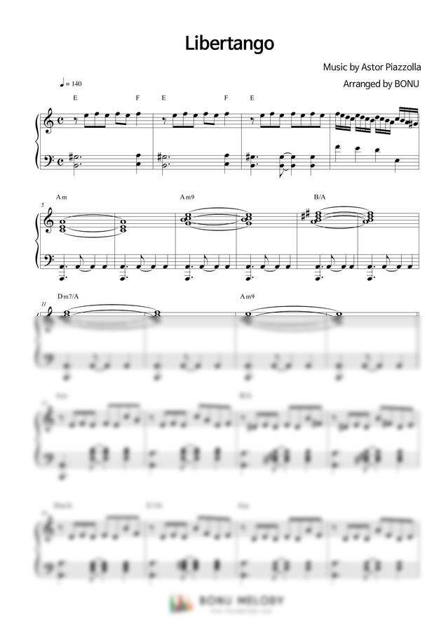 A. Piazzolla (피아졸라) - Libertango (리베르 탱고) (피아노연주곡)