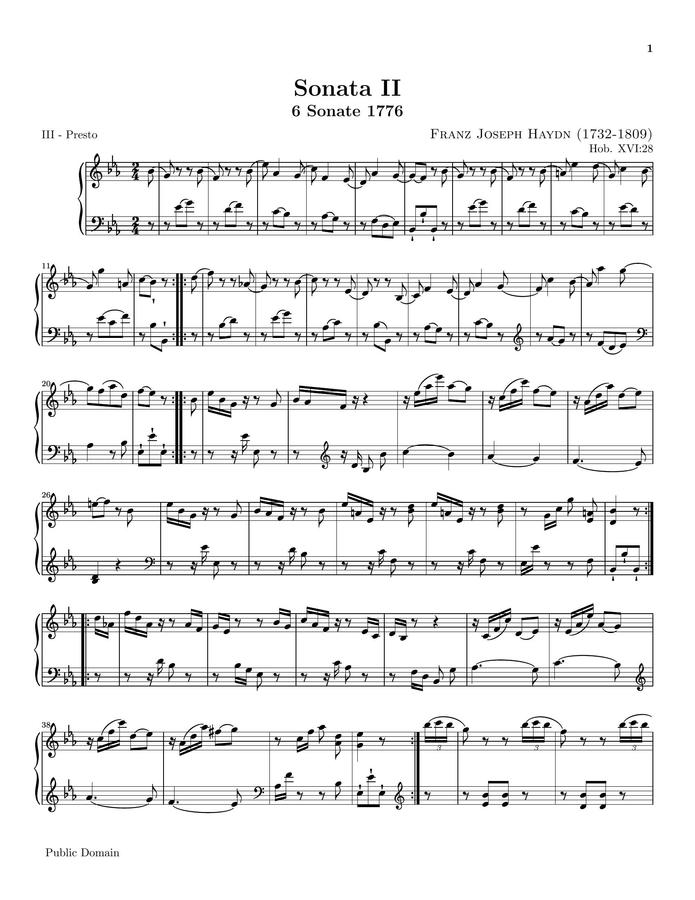 Haydn - Sonata No.2 - 3rd Mov. - Hob. XVI:28 - Presto