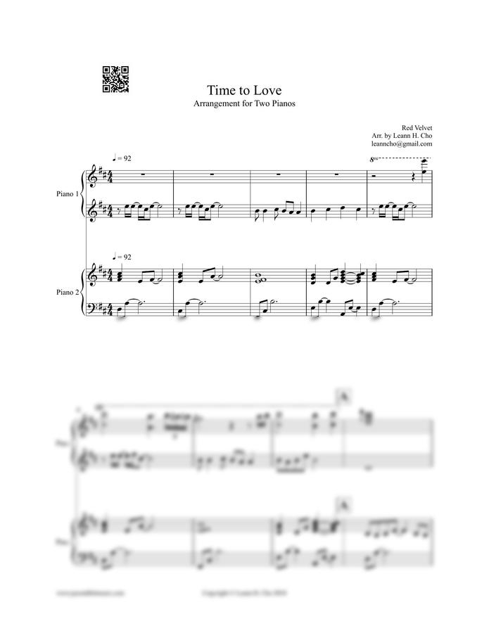 악보 > 레드벨벳 (Red Velvet) Time to Love (2 piano) by LeannCho