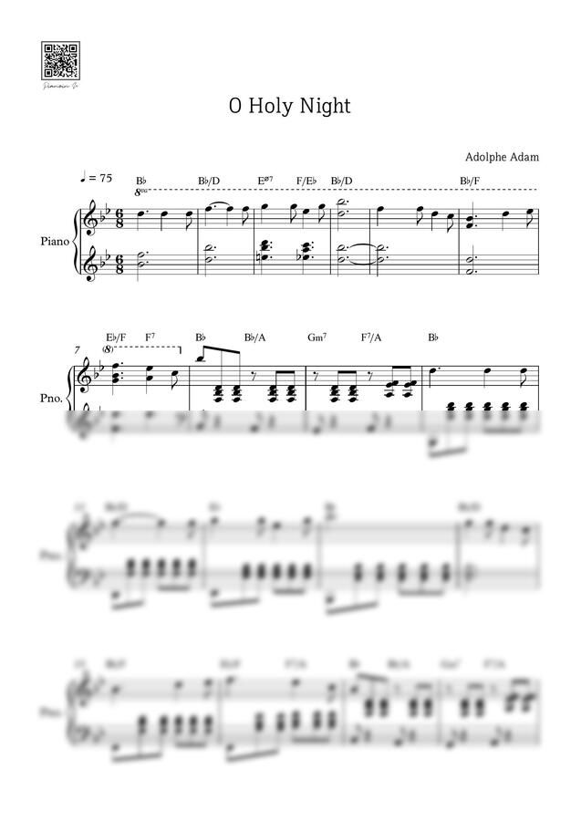 악보 > 찬송가 622장 O Holy Night (거룩한 밤) by 피아노인유 악보 > 찬송가 622장 O Holy Night (거룩한 밤) by 피아노인유