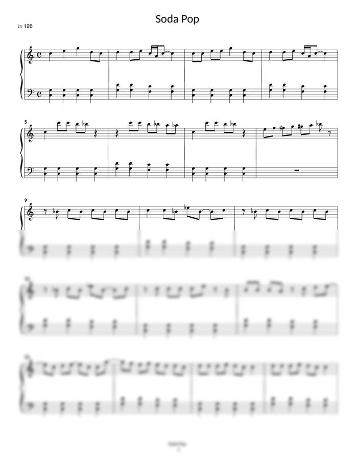 케데헌 - 소다팝 쉬운 악보 체르니 100 수준 by 베리피아노0