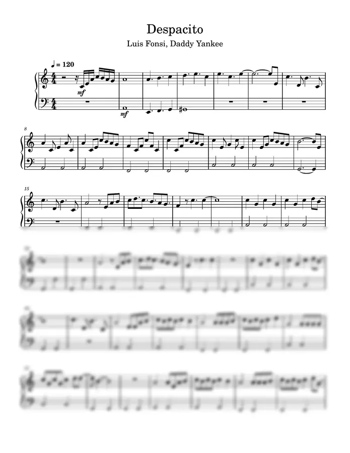 Luis Fonsi, Daddy Yankee - Despacito (Piano)