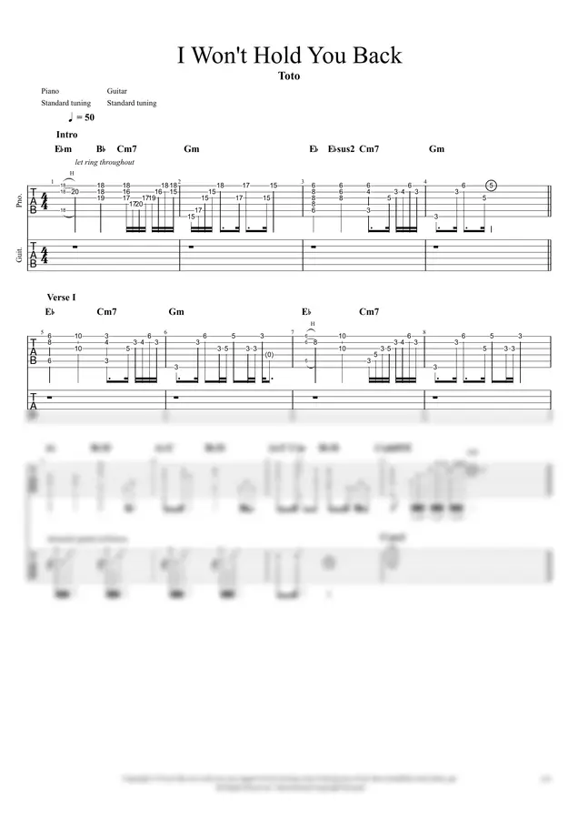 Toto - I Won't Hold You Back