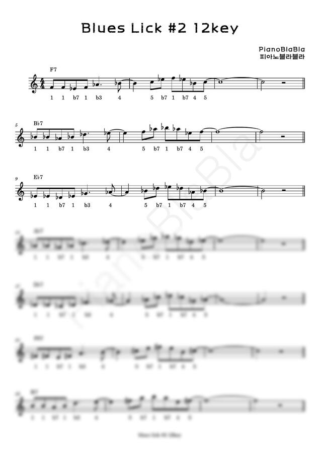 PianoBlaBla - Blues Lick 2번 (2page)