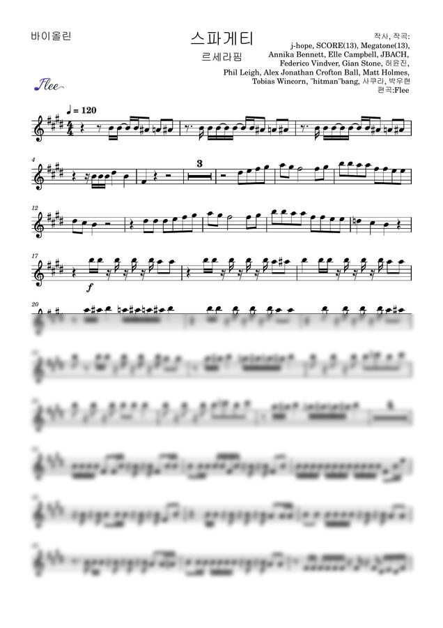 르세라핌(LE SSERAFIM) - 스파게티(SPAGHETTI) (4중주/반주+트리오) by Flee0