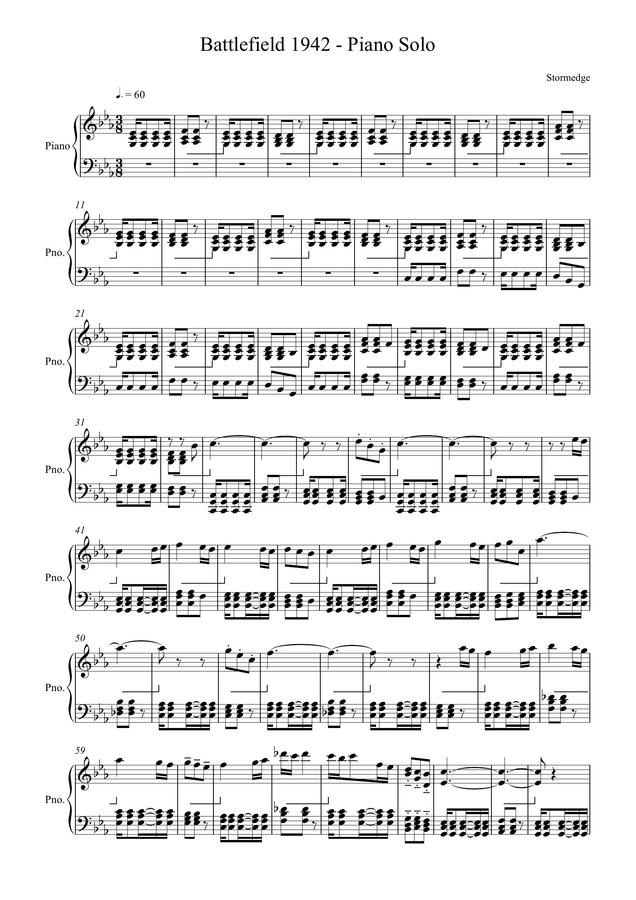 Stormedge - Battlefield 1942 - Piano Solo