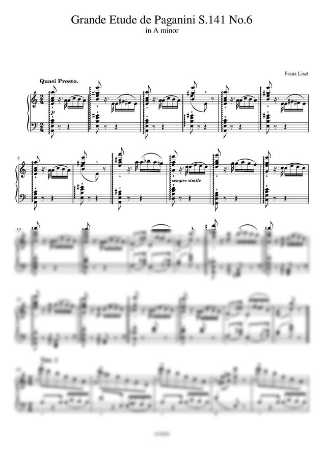F. Liszt (리스트) - Etude de Paganini S.141 No.6 (파가니니 에튀드 6번) by JUNPIN0