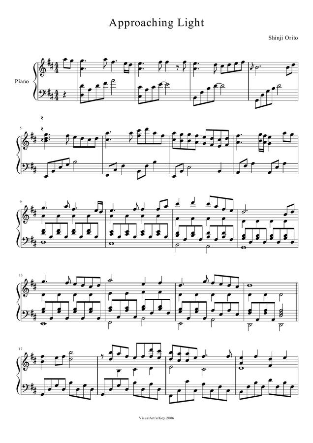 악보 > Little Busters! ost Approaching light