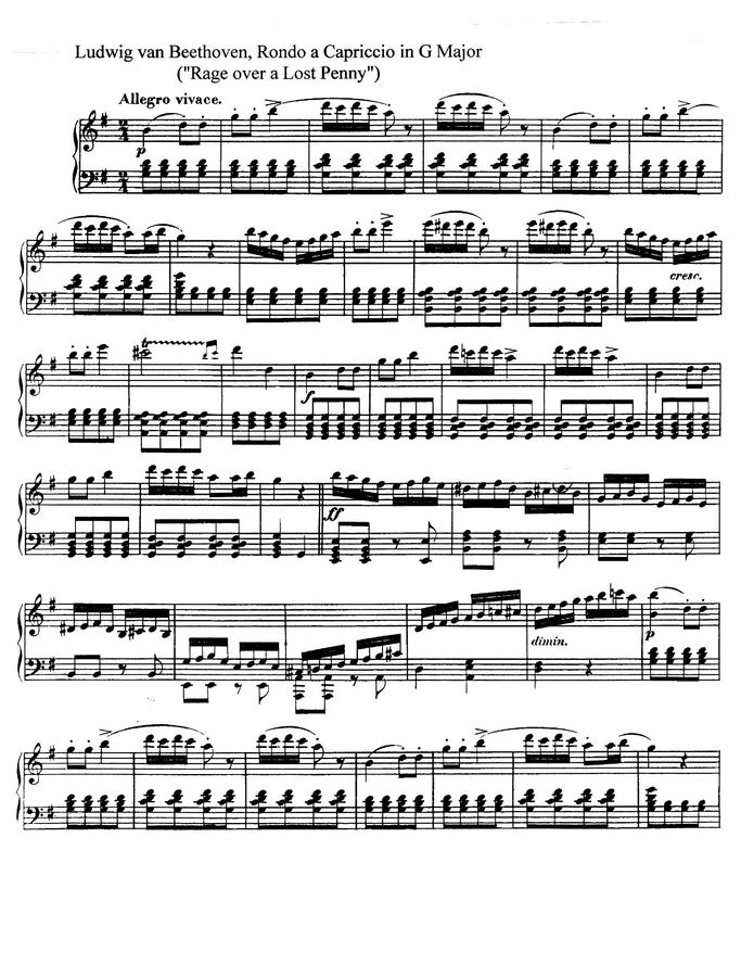 L.V.Beethoven (베토벤) - Rondo a capriccio, Op.129 (론도 카프리치오)