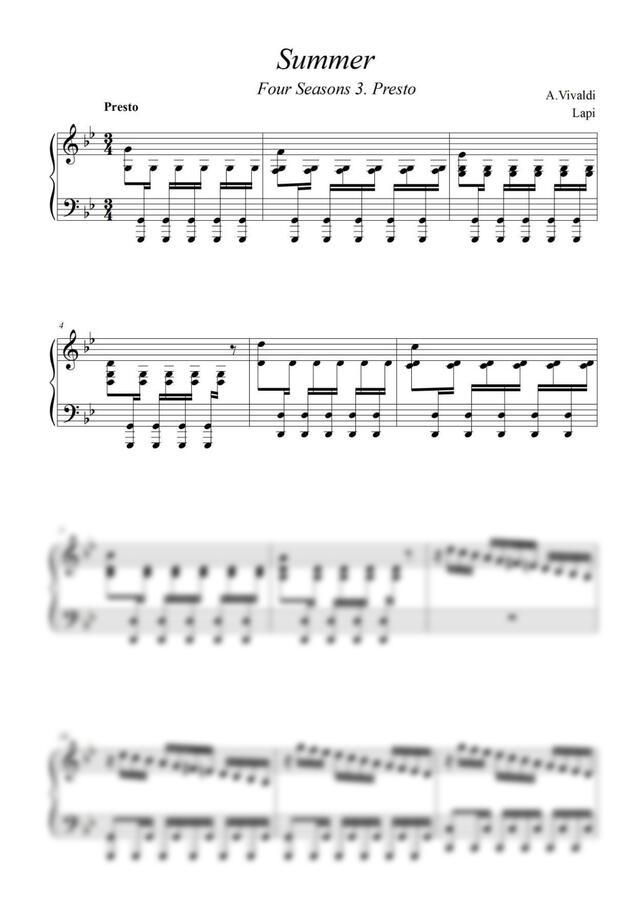 비발디(A.Vivaldi) - 사계 中 '여름' 3악장 (피아노 버전) by Lapi0