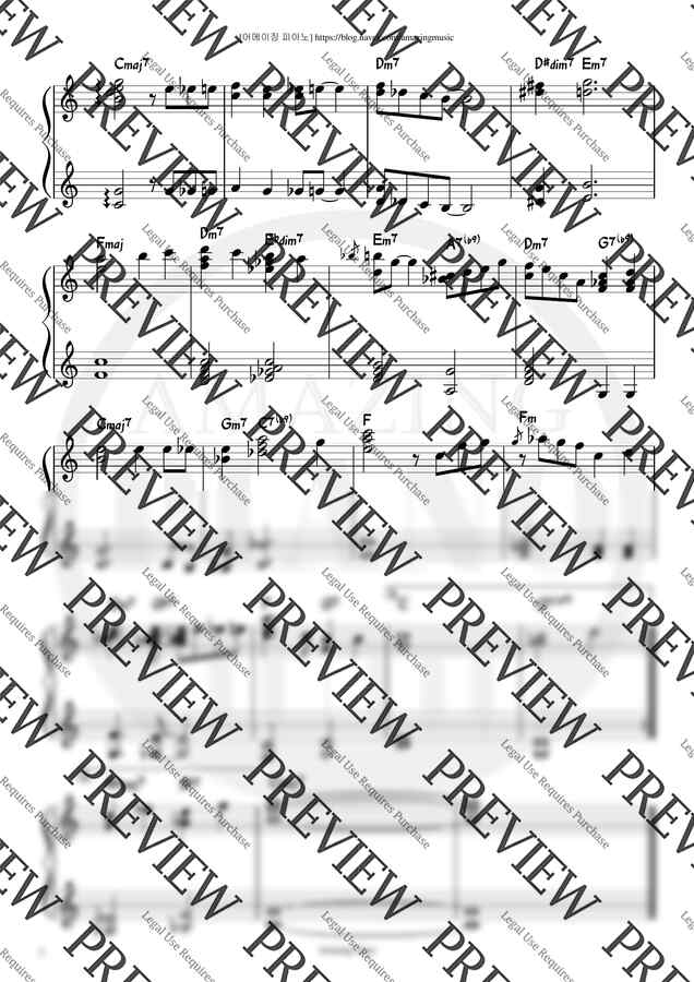 Irving Berlin - [2페이지캐롤]White Christmas(화이트 크리스마스) (C key, 연주) by 어메이징피아노1