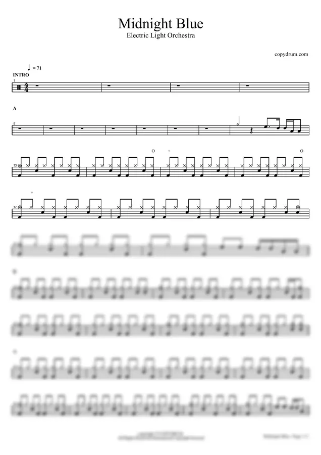 Electric Light Orchestra - Midnight Blue by COPYDRUM 1p 미리보기