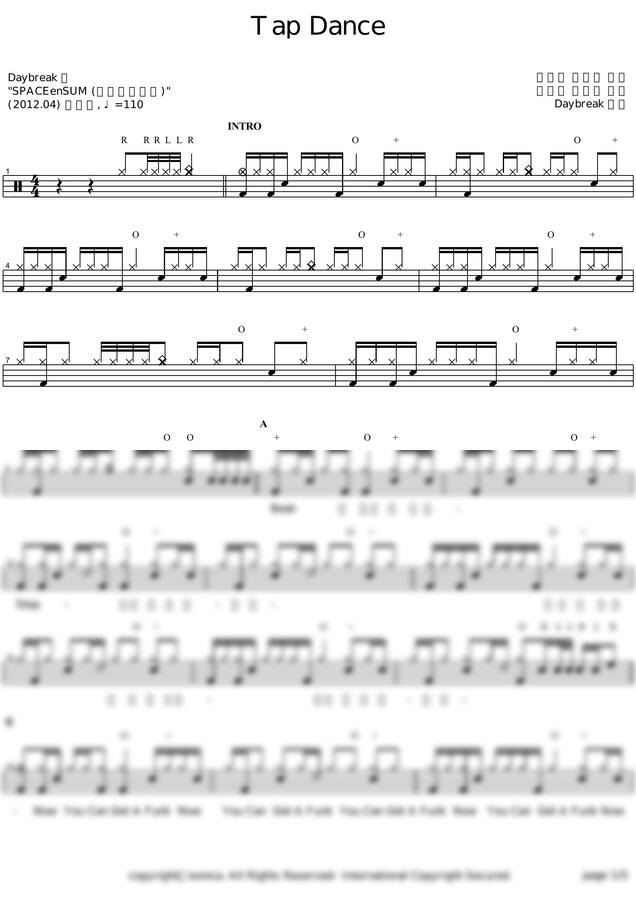 악보 > 데이브레이크 (Daybreak) Tap Dance by 카피드럼