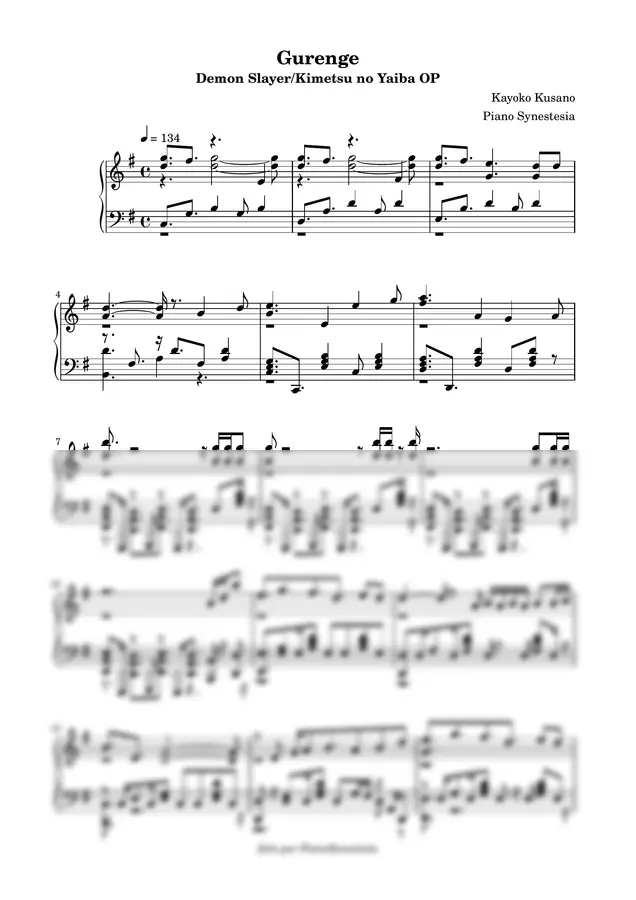 LISA - Gurenge (紅蓮華) (Demon Slayer: Kimetsu no Yaiba OP 1 - Piano Arrangement.)