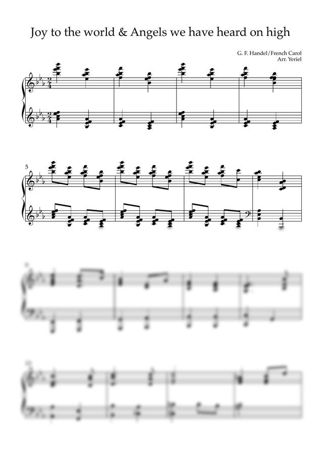 찬송가 115장, 125장 - Joy to the world & Angels we have heard on high (중급 악보)