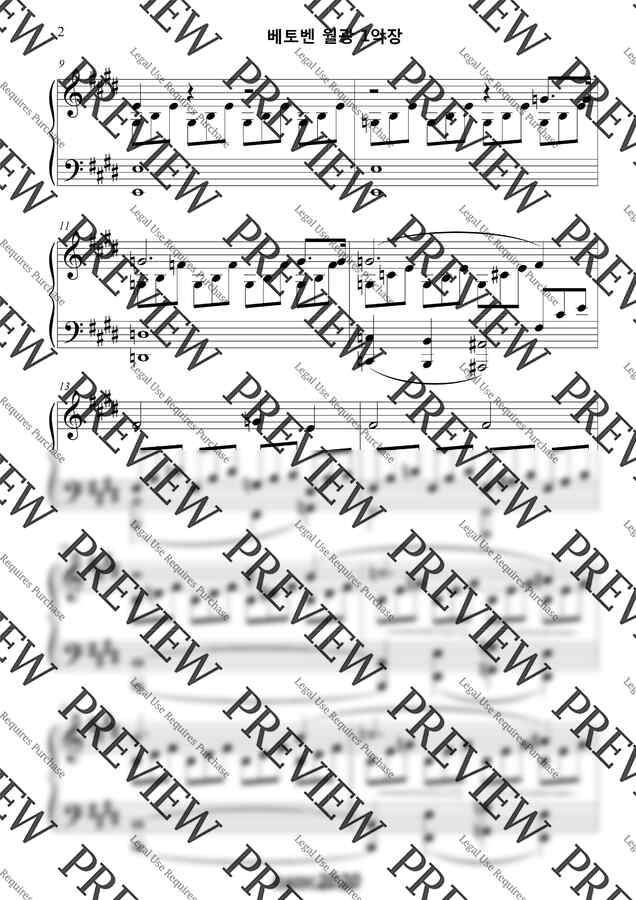 L.V.Beethoven (베토벤) - Piano Sonata No.14 1st Movt (월광 소나타 1악장) (큰 음표) by classic20201