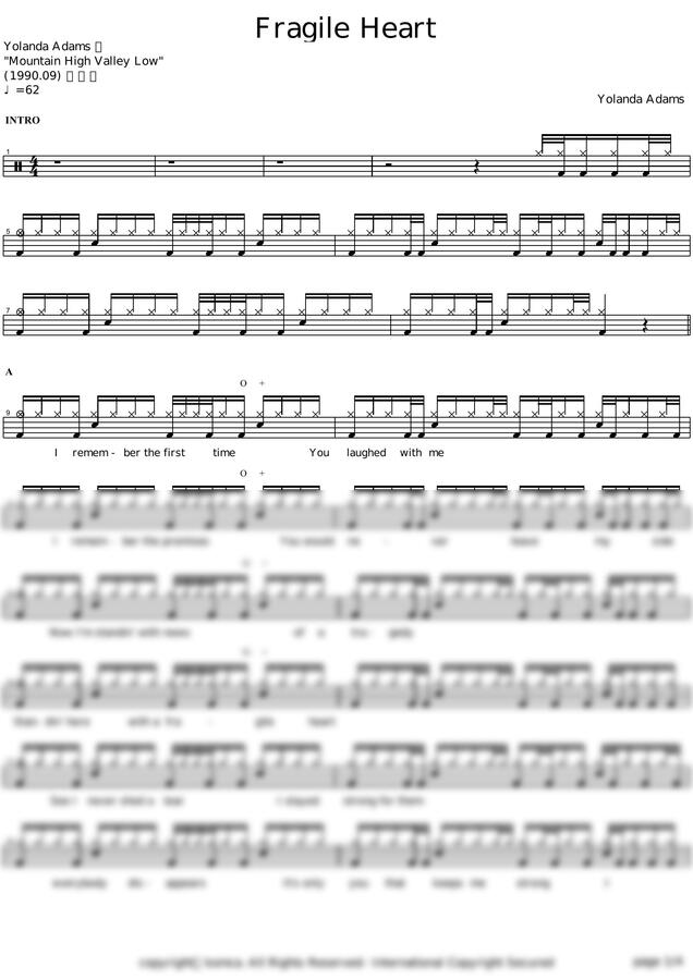 악보 > Yolanda Adams Fragile Heart by 카피드럼
