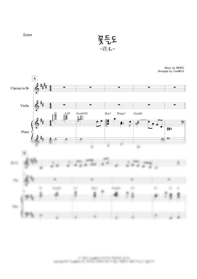 MEBIG - 꽃들도 | 花も (Pf,Cl,Vn) by ToneWith 톤위드0