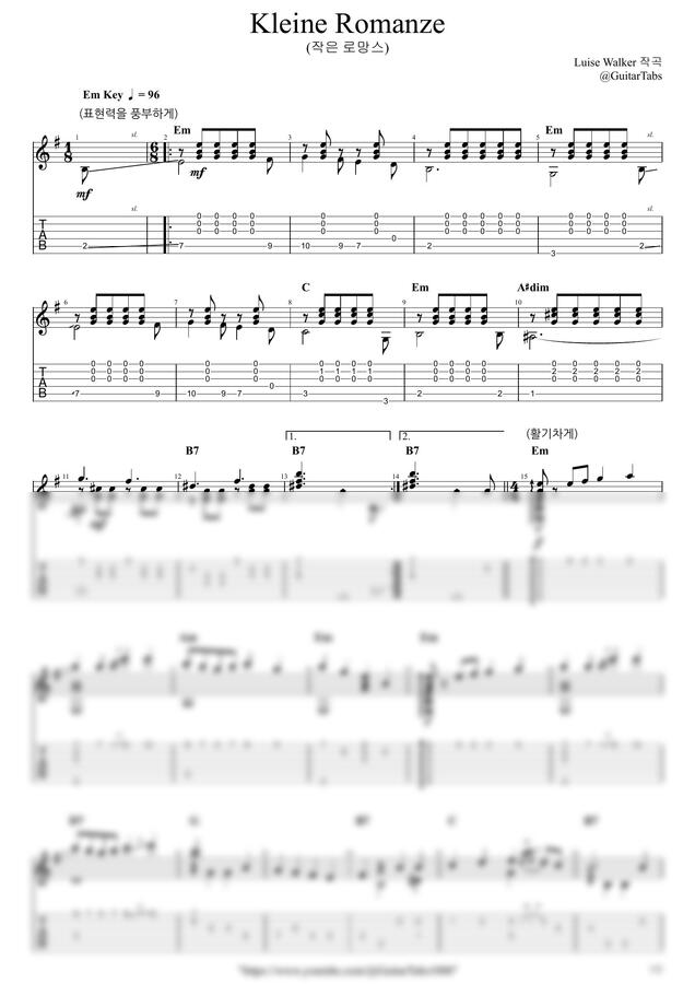 L. Walker - Kleine Romanze (독주) by GuitarTabs0