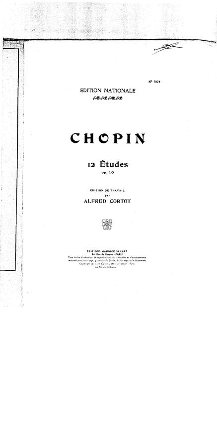 F. Chopin (쇼팽) - Etude 전곡 (알프레드 코르토 에디션)