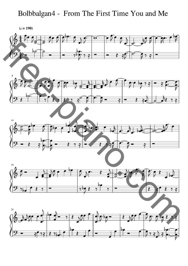 볼빨간사춘기 - 처음부터 너와 나 by free-piano.com0