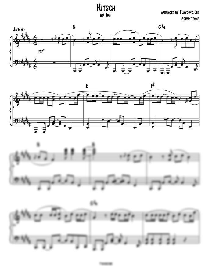 악보 > IVE (아이브) Kitsch by divingtone